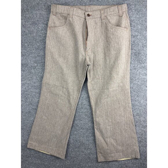 Vintage 70s Levi's Pants Men's W36 x L26 Gray Bootcut Western Business Casual - Picture 1 of 9